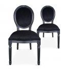 Lot de 2 chaises médaillon Louis XVI Royaly - 