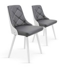 Lot de 2 chaises scandinaves bicolores Lalix - 