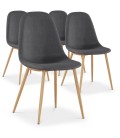 Lot de 4 chaises scandinaves beige ou gris foncé Gao - 