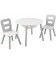 Table et 2 chaises enfant blanc et gris clair - 