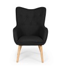 Fauteuil de style danois en tissu et pieds chene clair - 5 coloris - 