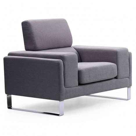 Fauteuil moderne en tissu et pieds métal Bistan - 