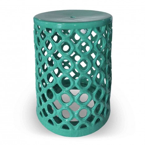 Pouf nid d'abeilles en céramique vert noir ou rouge - 
