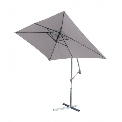 Grand parasol déporté 3x2 m avec pied en croix métal