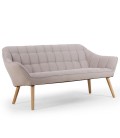 Canapé scandinave 3 places en tissu beige ZANE