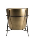 Table d'appoint ronde 54x54cm aluminium doré forme tambour DODOMA
