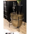 Table d'appoint ronde 54x54cm aluminium doré forme tambour DODOMA