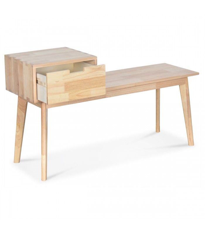 Banc D Entree Avec Rangement Bois Clair Naturel Hevy Decome Store