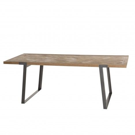 Table à manger 220x100cm Sapin et métal MADERA