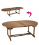 Table de jardin 2 rallonges de 200 à 300cm ovale 10/12 personnes Besuki