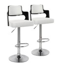 Chaises de bar bois et simili cuir Russel - Lot de 2 - 