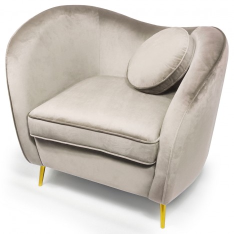 Fauteuil velours chic dossier vague Alty - 6 coloris