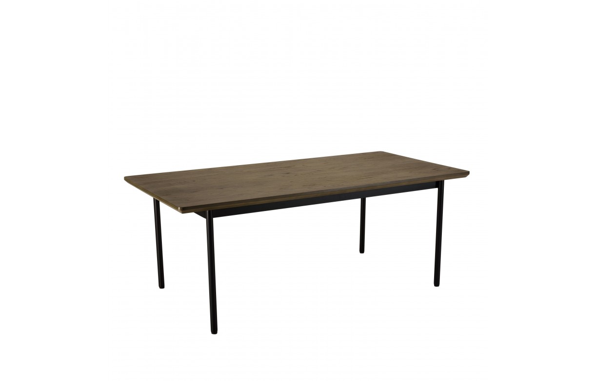 Table à manger pliable bois chêne clair et pieds marron Pedestali