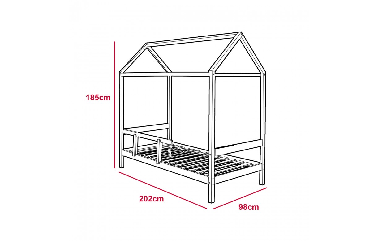 Ciel de lit cabane 185cm