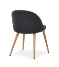 Chaise scandinave en tissu avec dossier bas Mory - Lot de 4 - 