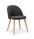 Chaise scandinave en tissu avec dossier bas Mory - Lot de 4 - 