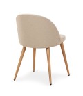 Chaise scandinave en tissu avec dossier bas Mory - Lot de 4 - 