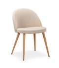 Chaise scandinave en tissu avec dossier bas Mory - Lot de 4 - 