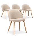 Chaise scandinave en tissu avec dossier bas Mory - Lot de 4 - 