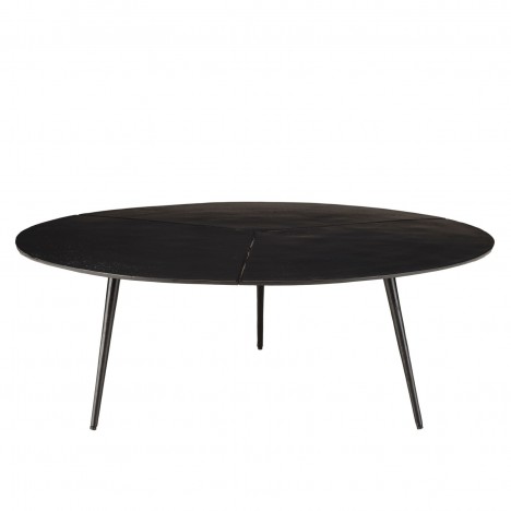 Table basse ronde 101x101cm en aluminium noir mat JIM