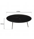 Table basse ronde 101x101cm en aluminium noir mat JIM