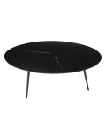 Table basse ronde 101x101cm en aluminium noir mat JIM