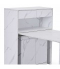 Buffet console avec table extensible intégrée effet marbre blanc FUERTA