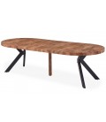 Table ronde extensible 3 rallonges en bois - 5 coloris 