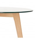 Table de chevet en bois massif sculté - 