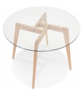 Table de chevet en bois massif sculté - 