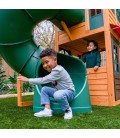 Cabane de jardin avec tobogggan balançoires et mur d'escalade Cloverdale