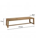 Grande table de jardin 300cm rectangle en bois de teck massif KODY