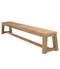 Grand ensemble de jardin 1 table 300cm et 2 bancs en bois de teck KODY