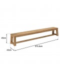 Grand ensemble de jardin 1 table 300cm et 2 bancs en bois de teck KODY