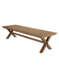 Table de jardin XXL en teck 320cm avec pieds croisés KODY