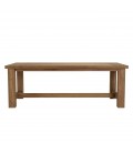 Table de jardin massive en bois de teck 220cm pieds droits KODY