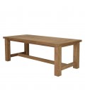 Table de jardin massive en bois de teck 220cm pieds droits KODY