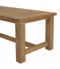 Table de jardin massive en bois de teck 220cm pieds droits KODY