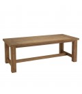 Table de jardin massive en bois de teck 220cm pieds droits KODY