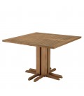 Table de jardin carrée en teck recyclé avec pied central 110cm KODY