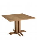 Table de jardin carrée en teck recyclé avec pied central 110cm KODY