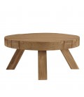 Table basse ronde 80cm en bois de teck recyclé KODY