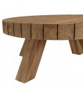 Table basse ronde 80cm en bois de teck recyclé KODY