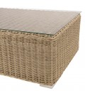 Salon de jardin luxe 5 places en aluminium rotin taupe et tissu dacron KODY