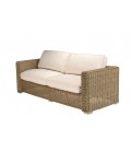 Salon de jardin luxe 5 places en aluminium rotin taupe et tissu dacron KODY