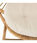 Fauteuil en forme de fleur en rotin et coussin blanc CREAM