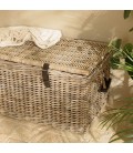 Coffre de rangement rotin kubu naturel 100cm CREAM