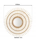 Miroir en rotin forme soleil 100cm décoration naturelle CREAM