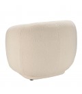 Fauteuil arrondi enveloppant en tissu bouclette écru LEOPOLD