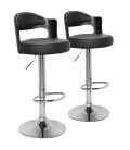 Lot de 2 chaises de bar pivotantes bicolore bimatière Ruby - 